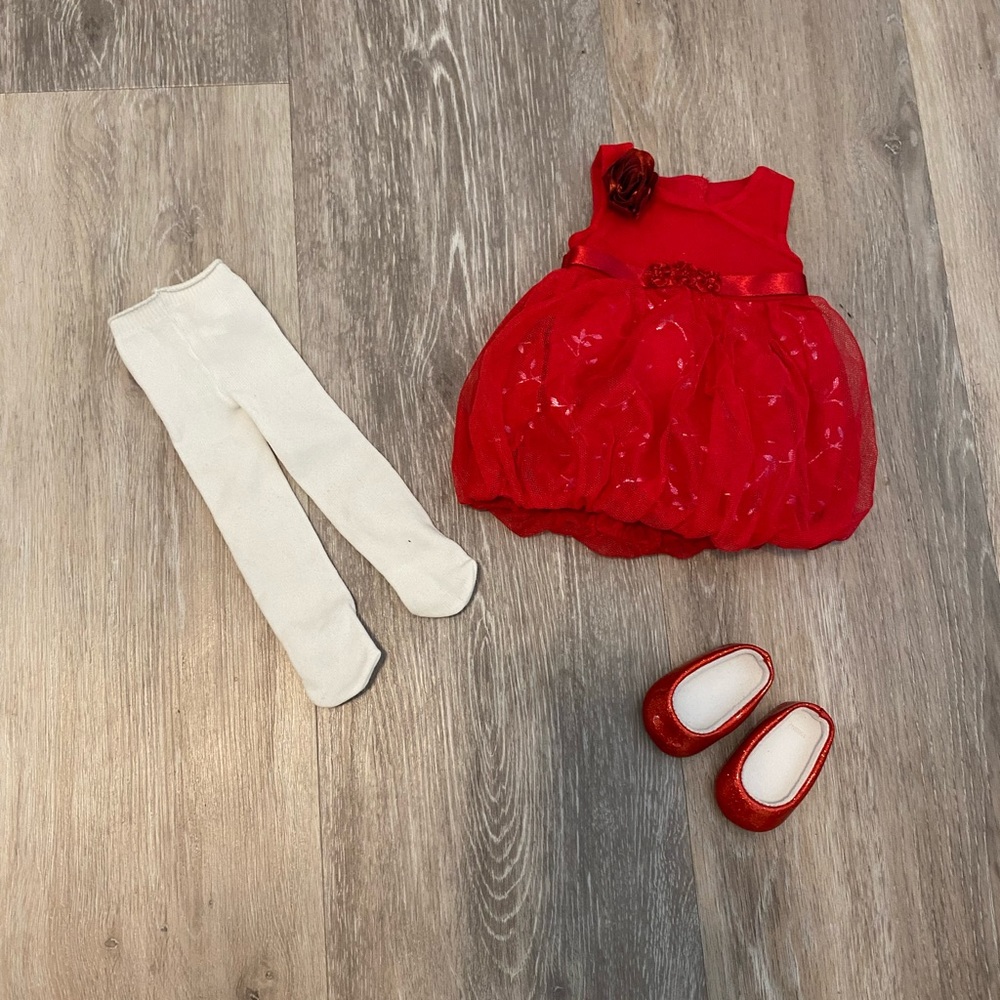 American girl doll Christmas/ red outfit